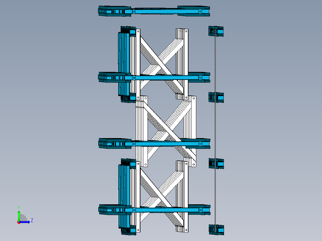 贝雷桥模型3D图纸 INVENTOR设计左视图