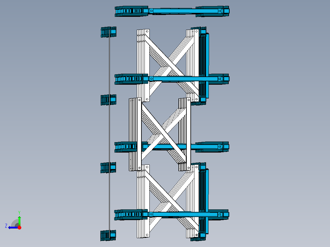 贝雷桥模型3D图纸 INVENTOR设计右视图