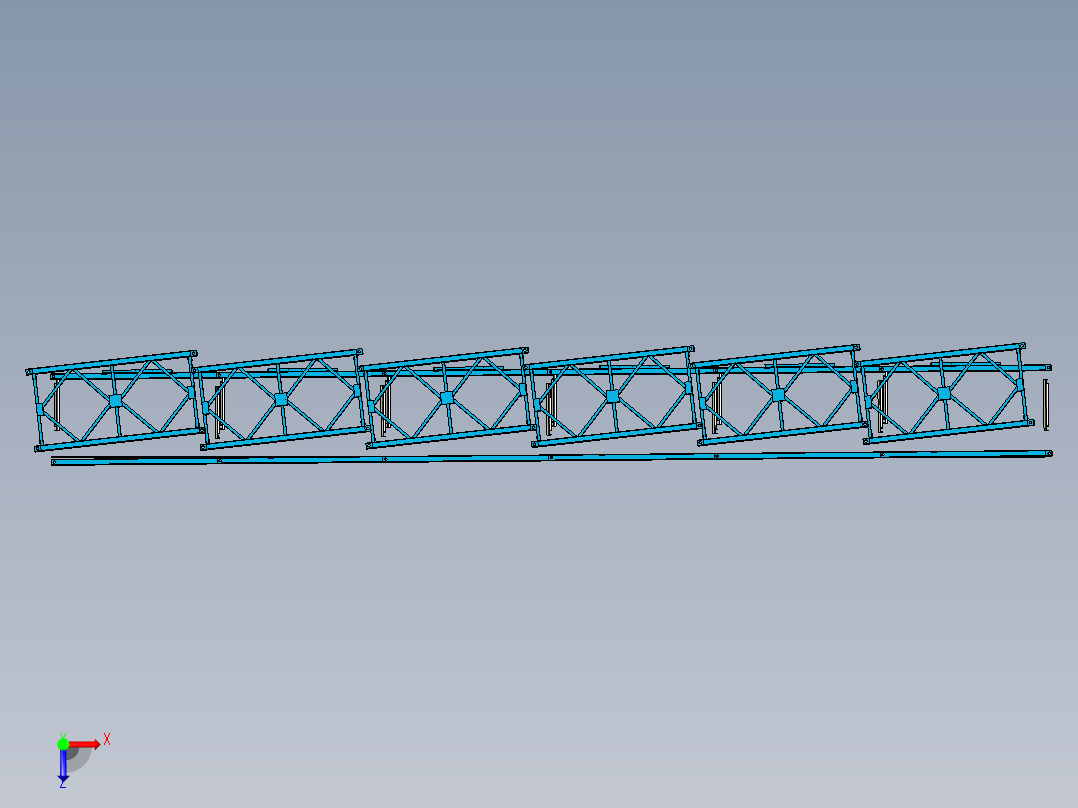 贝雷桥模型3D图纸 INVENTOR设计俯视图