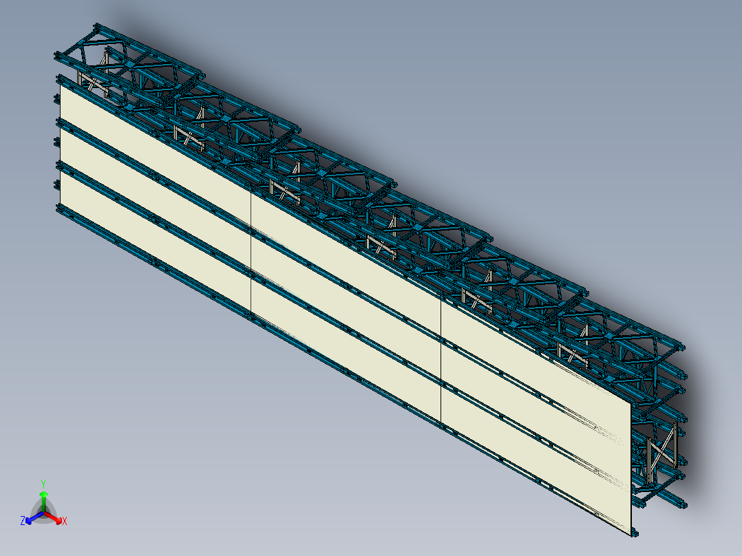 贝雷桥模型3D图纸 INVENTOR设计正等轴测图