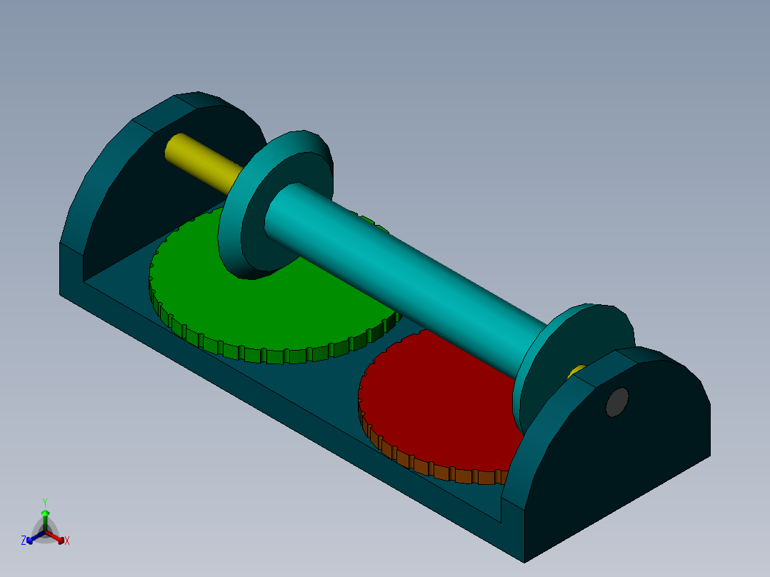 无极变速，机械创新作业正等轴测图