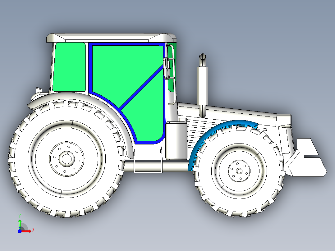 拖拉机（STEP）前视图