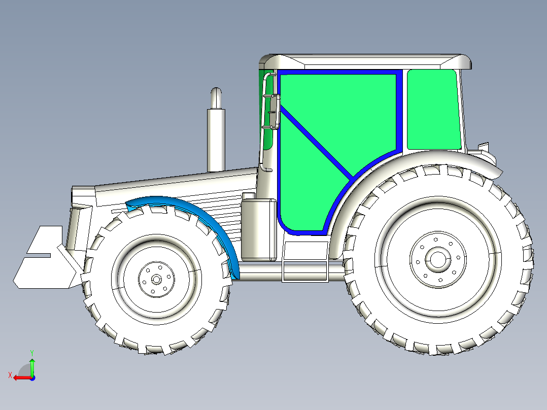 拖拉机（STEP）后视图