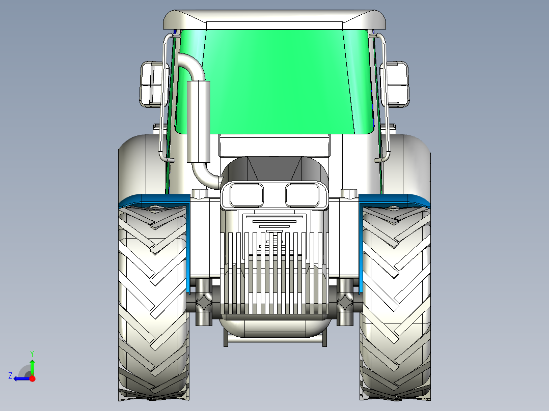 拖拉机（STEP）右视图