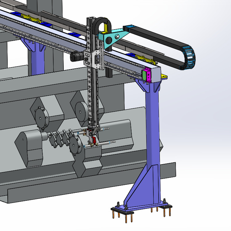 ZDH-JIXS-019 桁架自动化棒料加工设备布局流水线 3D模型