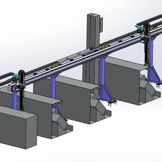 ZDH-JIXS-019 桁架自动化棒料加工设备布局流水线 3D模型缩略图