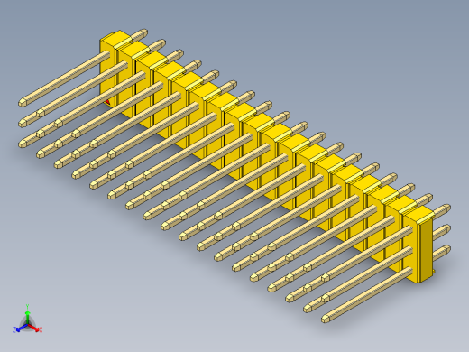 彩色公头100mil（2.54mm）系列-DS1021_yellow_3x18p_100mil_Type5_rev1.0