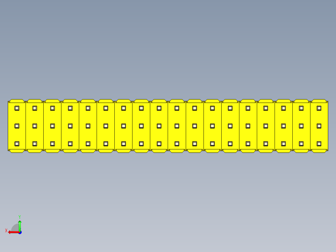 彩色公头100mil（2.54mm）系列-DS1021_yellow_3x18p_100mil_Type5_rev1.0后视图