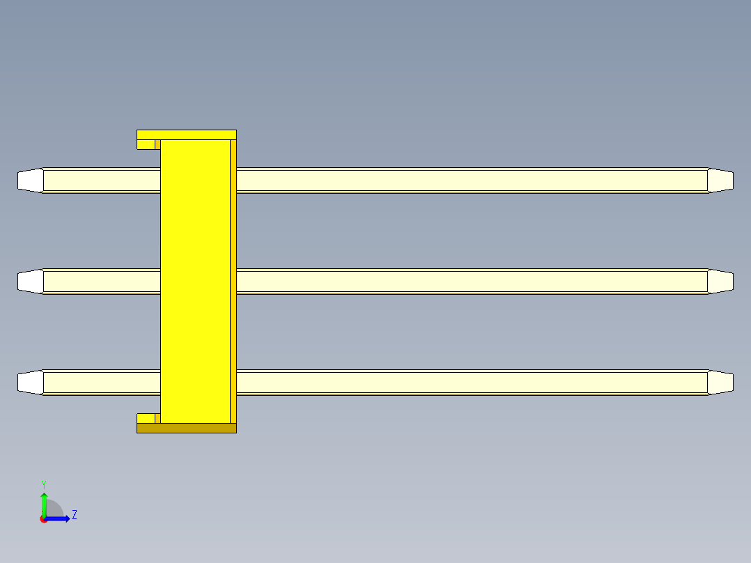 彩色公头100mil（2.54mm）系列-DS1021_yellow_3x18p_100mil_Type5_rev1.0左视图