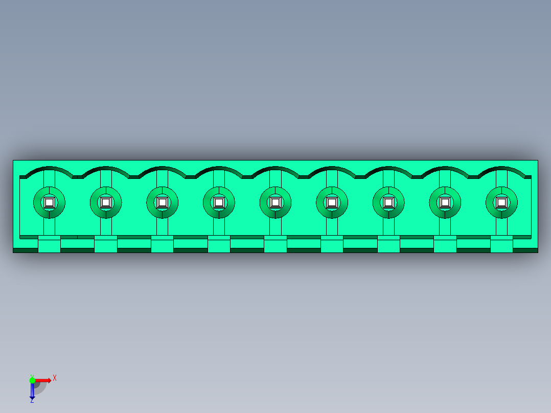 DEGSON 2EDG 系列 5.0mm 可插拔接线端子组-2EDGVC-5.0-09P-14-00AH俯视图