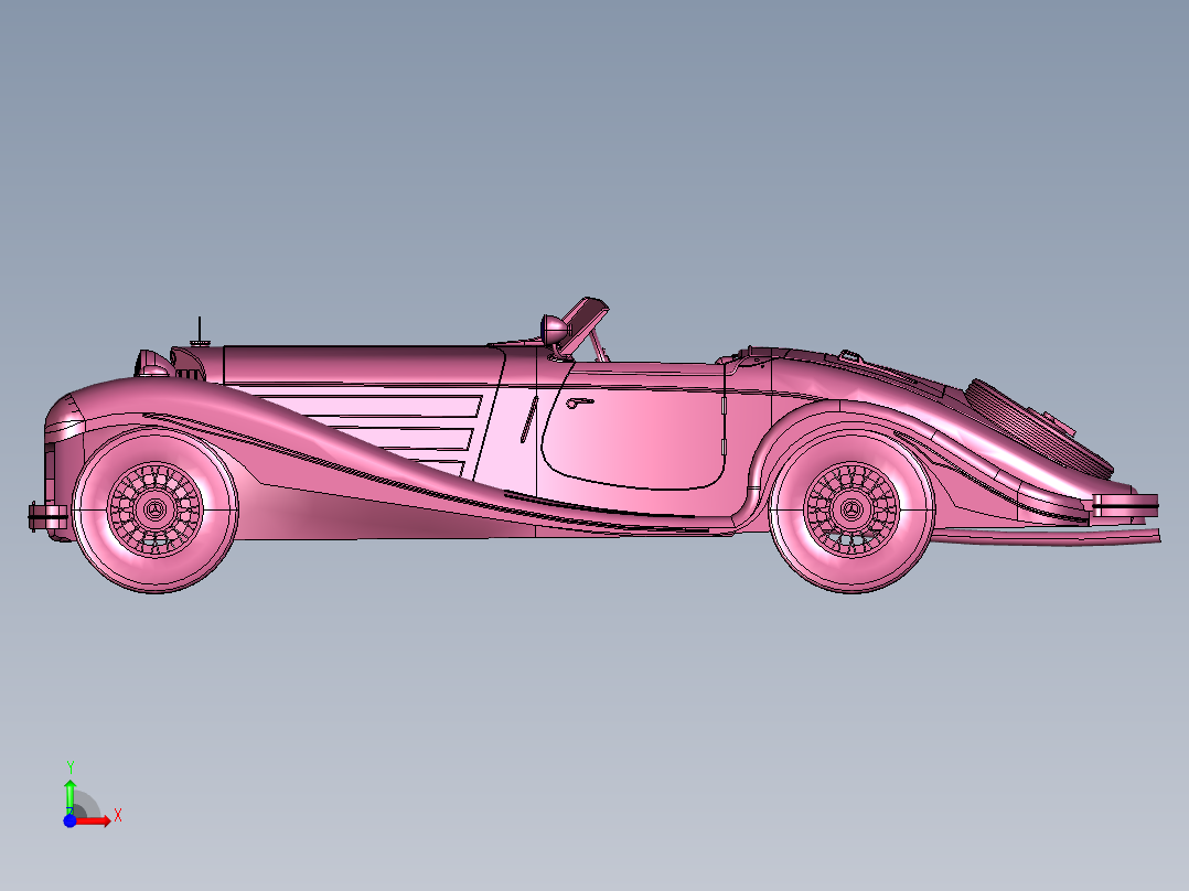 经典梅赛德斯奔驰500K前视图