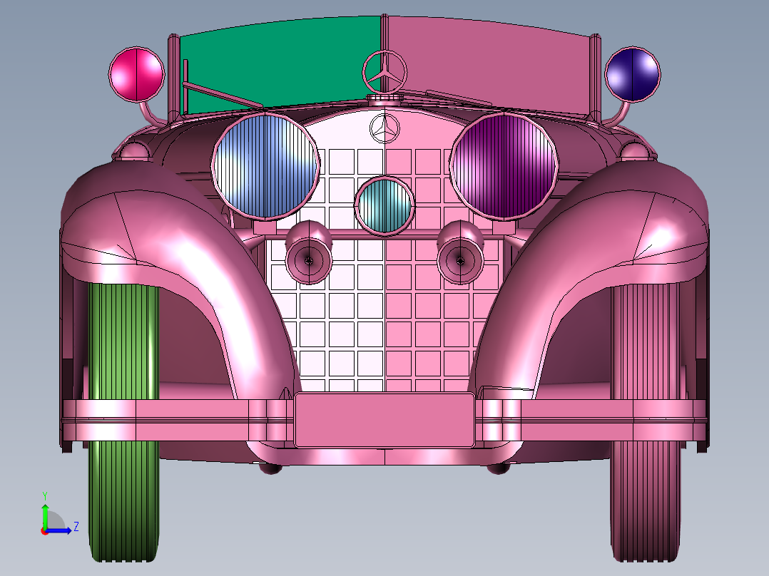 经典梅赛德斯奔驰500K左视图