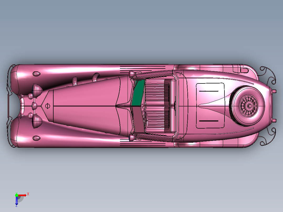 经典梅赛德斯奔驰500K俯视图