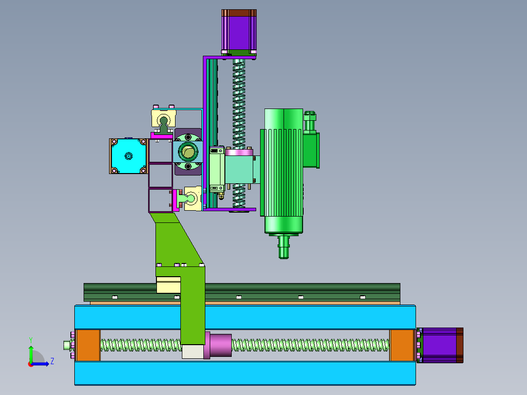 PCB铜铝桌面全自动铣床左视图