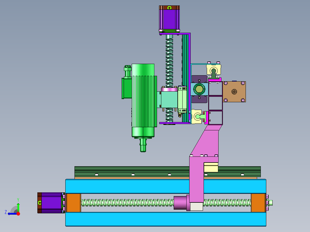 PCB铜铝桌面全自动铣床右视图