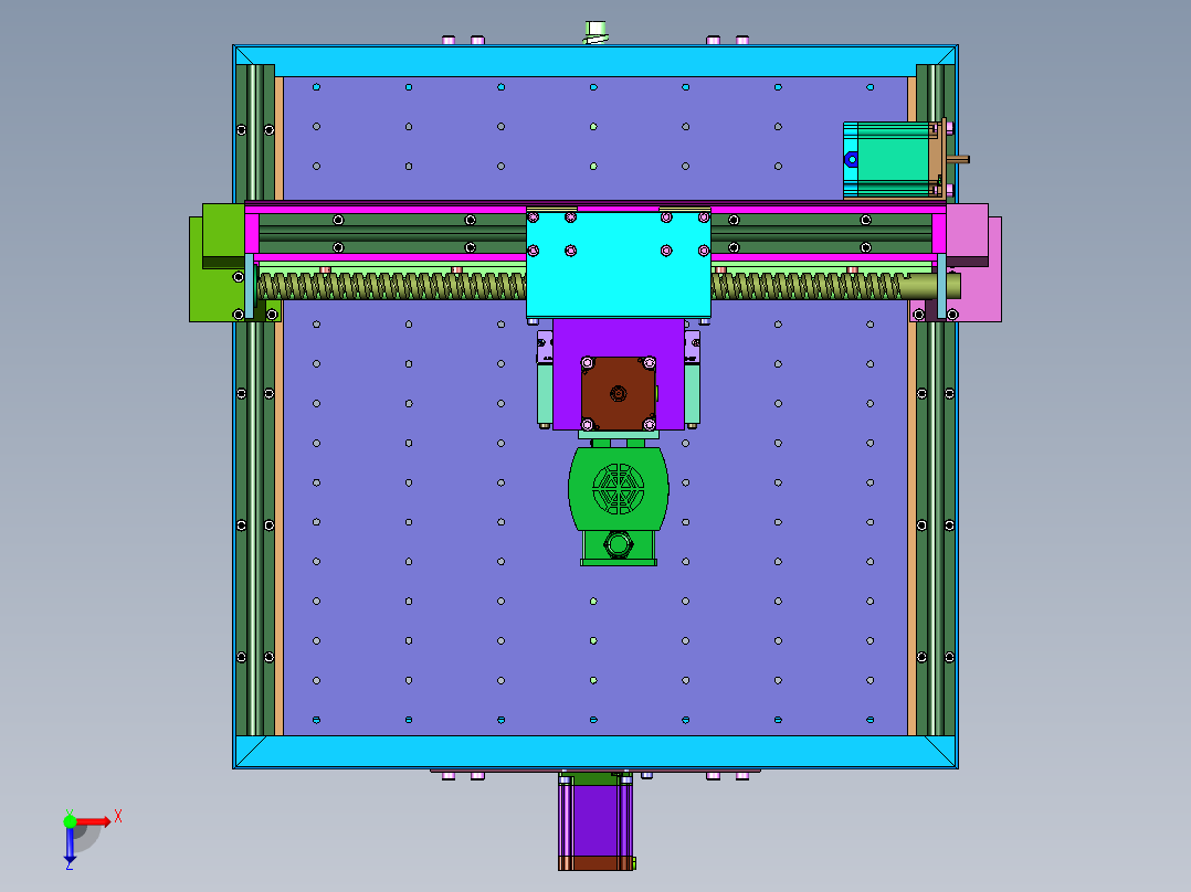 PCB铜铝桌面全自动铣床俯视图