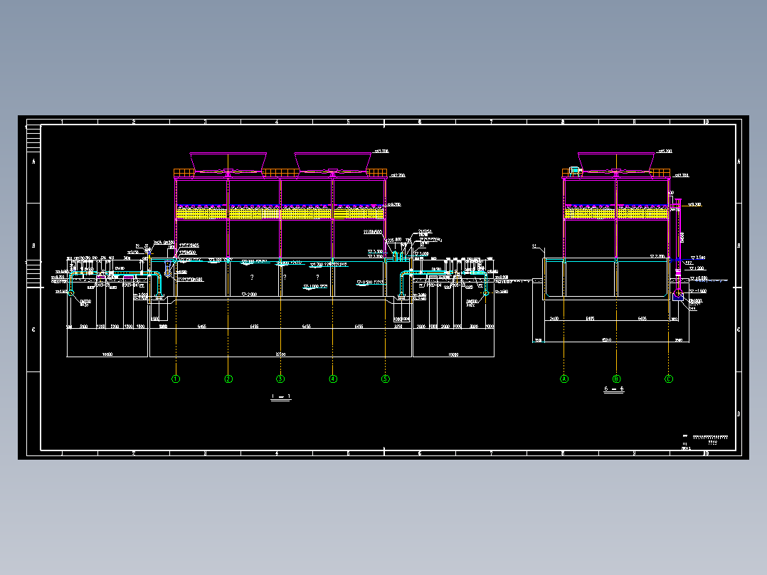 冷却塔全套平面cad布置总设计图