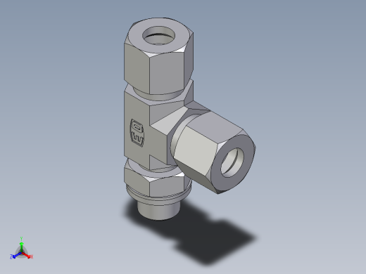 卡套式工业通用硬管接头EO_Adjustable_locknut_run_tee_LEE10LRCF