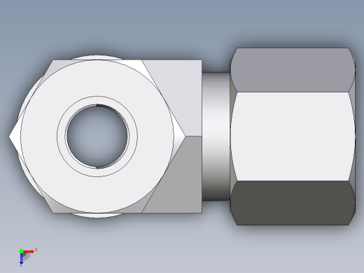 卡套式工业通用硬管接头EO_Adjustable_locknut_run_tee_LEE10LRCF俯视缩略图