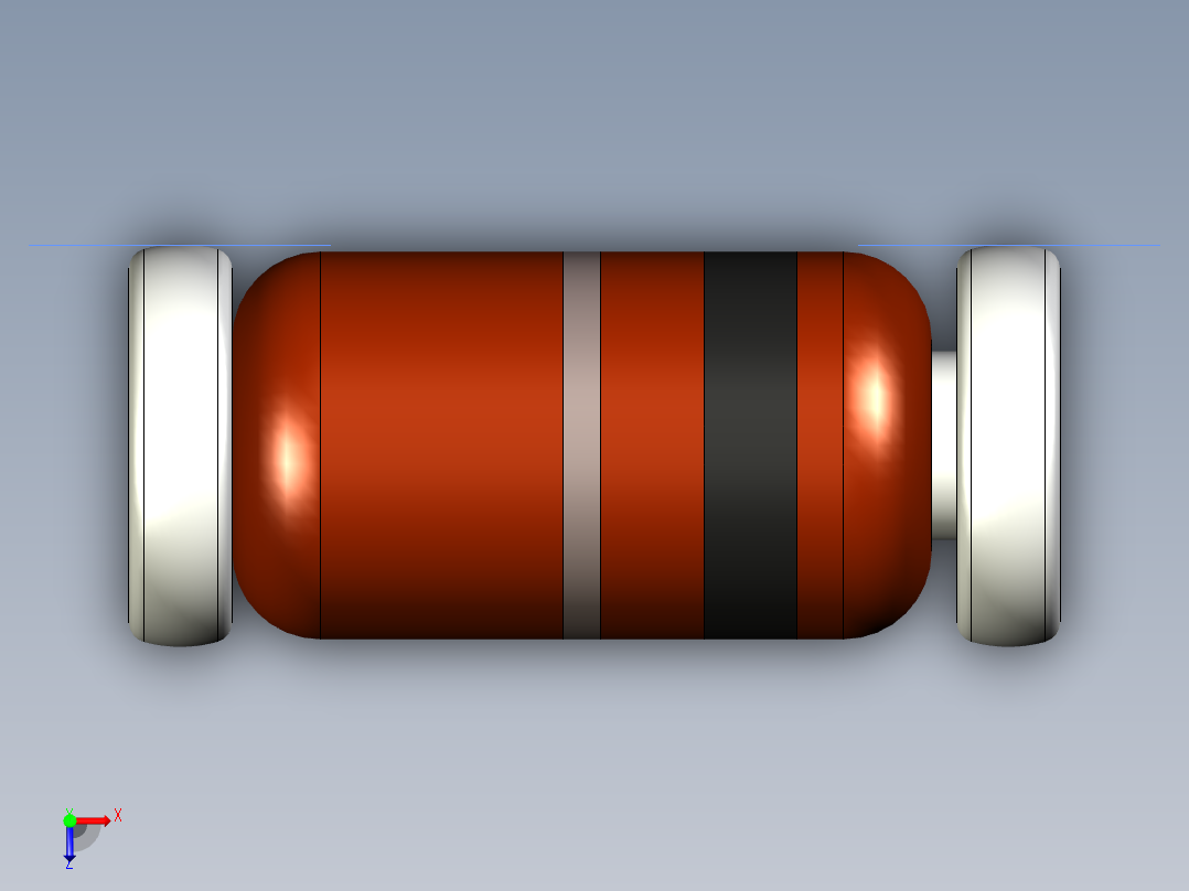 分立半导体元件封装-DO-213AA-RED俯视图