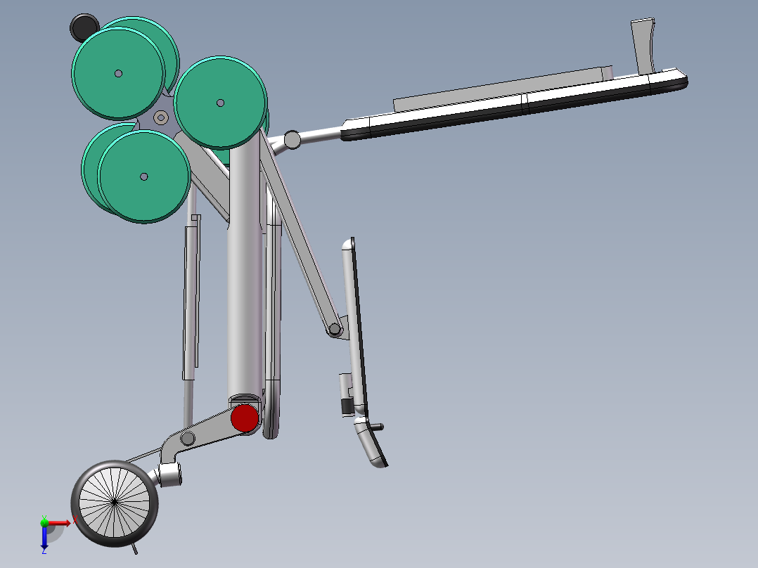 多场景折叠轮椅50俯视图