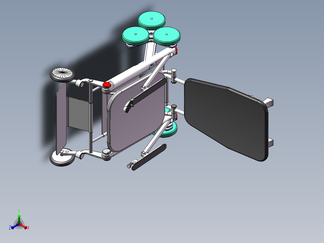 多场景折叠轮椅50正等轴测图