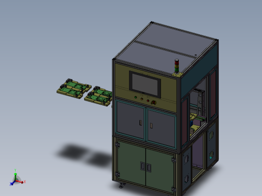 在线产品外观检测机3D模型 非标自动化设备3D图纸3D模型
