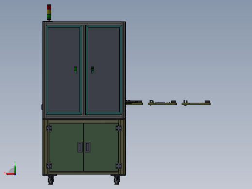 在线产品外观检测机3D模型 非标自动化设备3D图纸3D模型后视缩略图