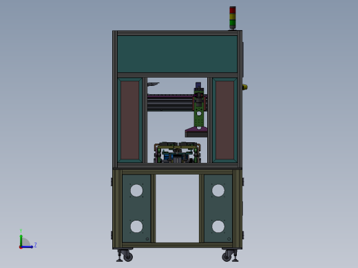 在线产品外观检测机3D模型 非标自动化设备3D图纸3D模型左视缩略图