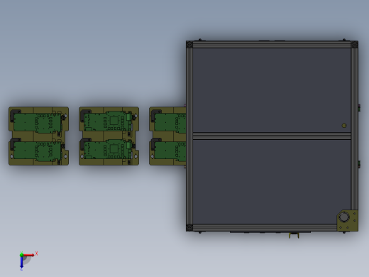 在线产品外观检测机3D模型 非标自动化设备3D图纸3D模型俯视缩略图