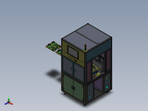 在线产品外观检测机3D模型 非标自动化设备3D图纸3D模型正等轴测缩略图