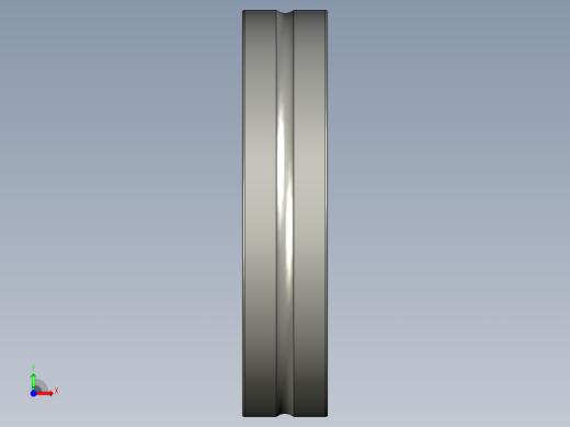 SKF无内圈法兰的单列式无针滚子轴承3D模型IGS格式前视缩略图