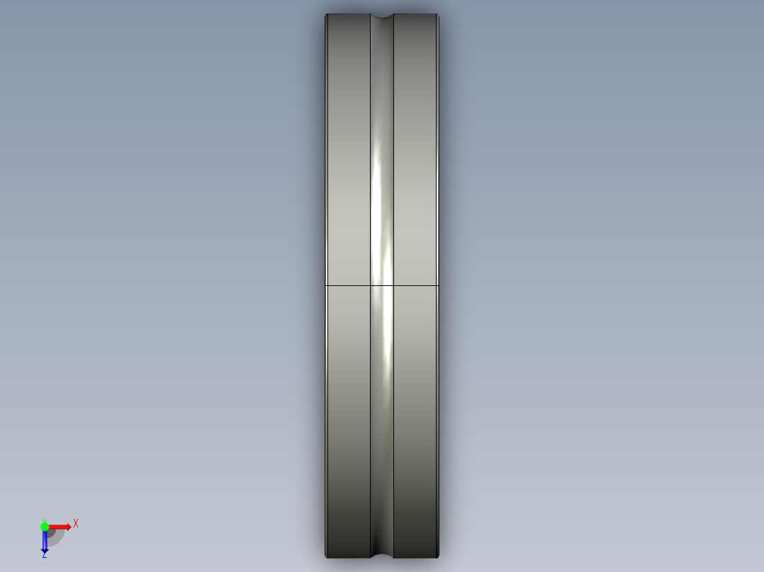 SKF无内圈法兰的单列式无针滚子轴承3D模型IGS格式俯视图