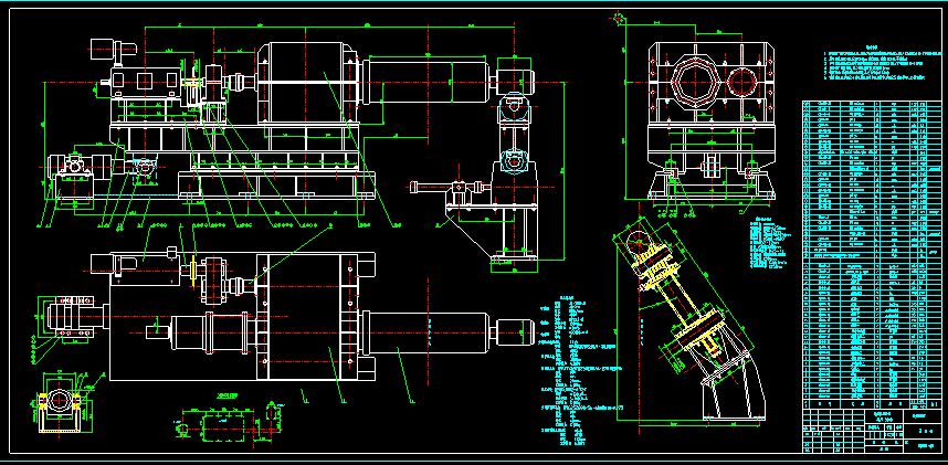 20T带钢开卷机（全套CAD图） 机械设计CAD图纸DWG图纸2D图纸