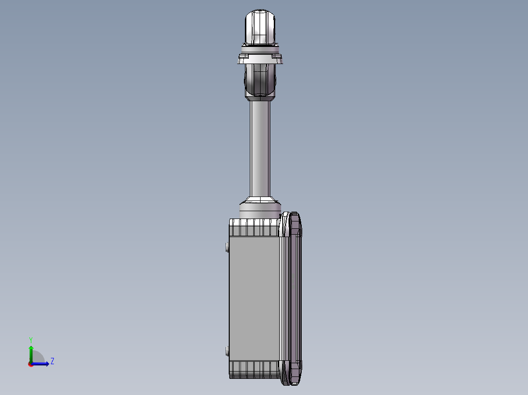 向下顶座+中间连接器+转角+箱体连接器+控制箱左视图