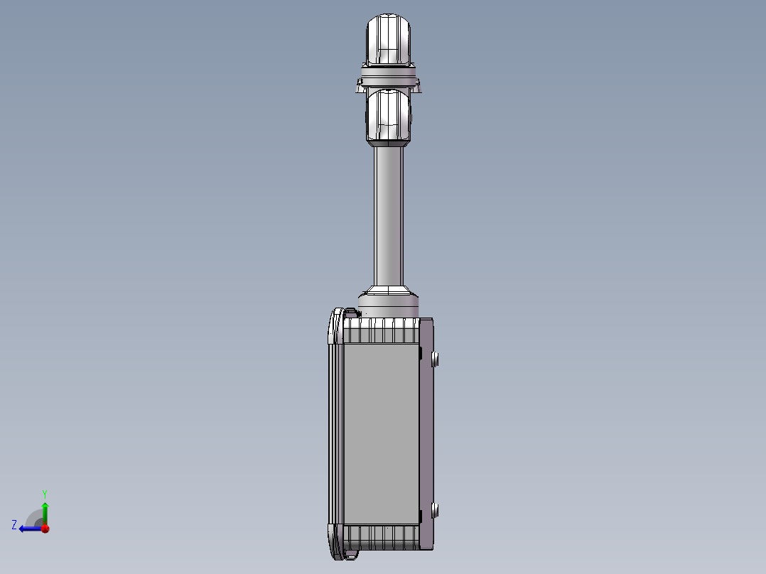 向下顶座+中间连接器+转角+箱体连接器+控制箱右视图