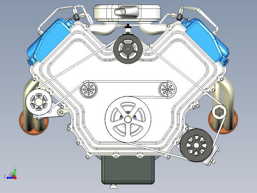 八缸发动机右视缩略图