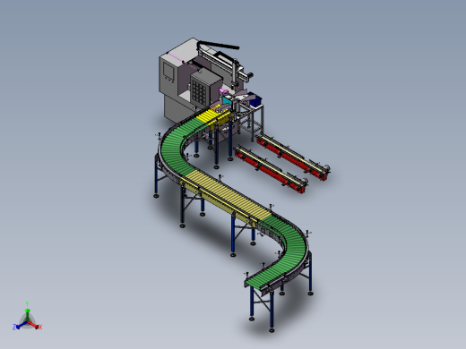 自带行架取料数控加工中心sw17正等轴测缩略图