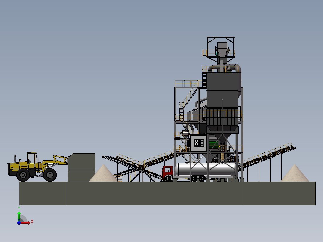 砂石生产线sw20可编辑前视图