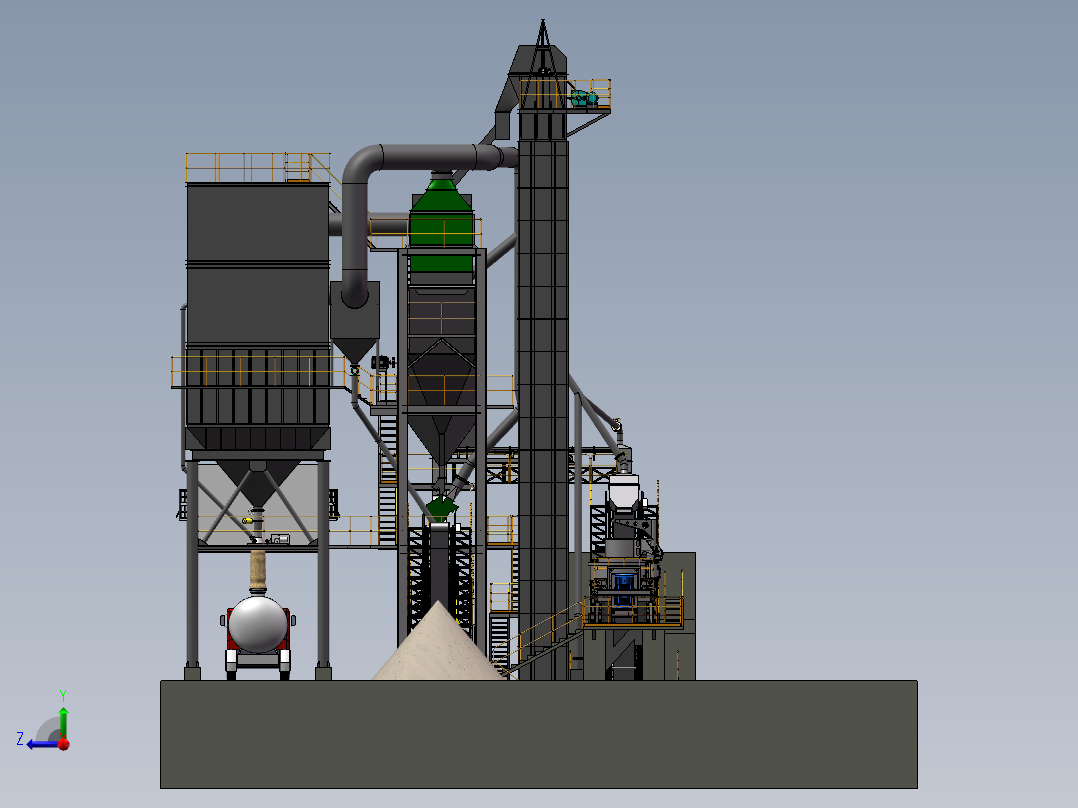 砂石生产线sw20可编辑右视图