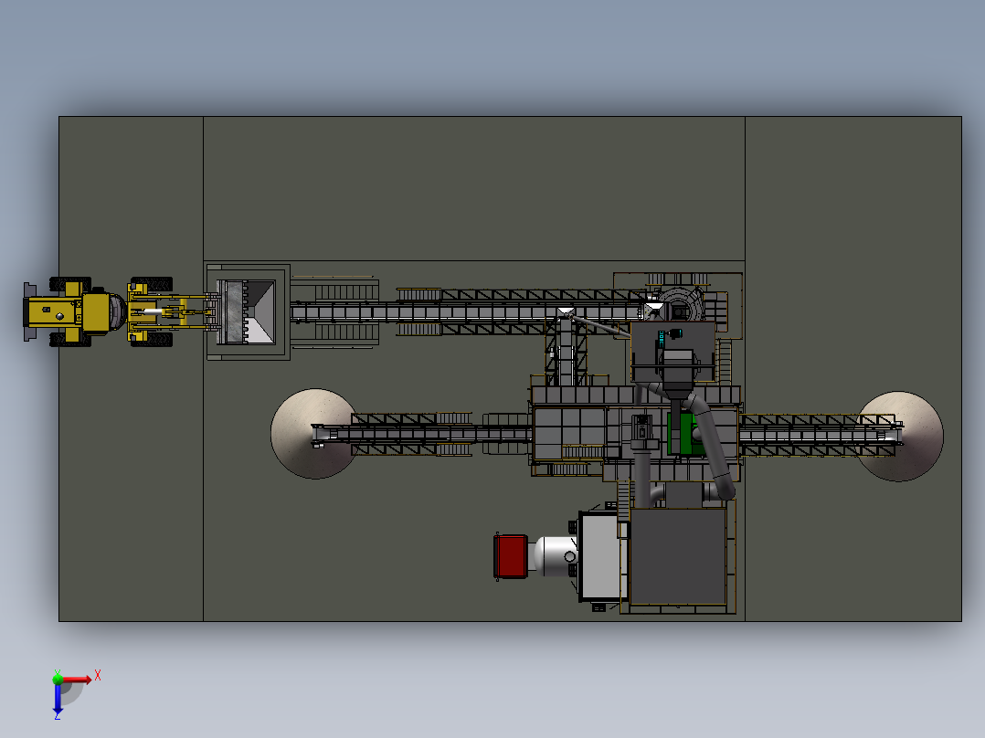 砂石生产线sw20可编辑俯视图