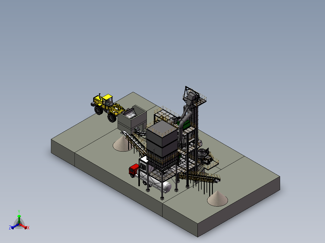 砂石生产线sw20可编辑正等轴测图