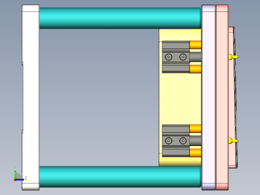 一款电脑D壳精铣内腔工装治具模型左视缩略图
