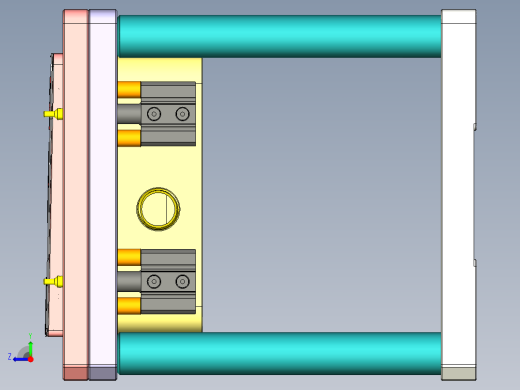 一款电脑D壳精铣内腔工装治具模型右视缩略图