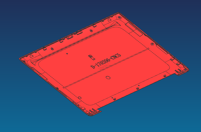 一款电脑D壳精铣内腔工装治具模型