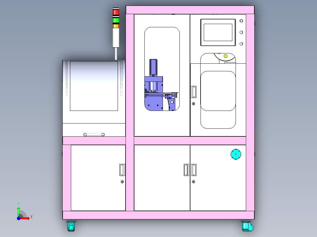 半导体晶圆自动贴标机前视图
