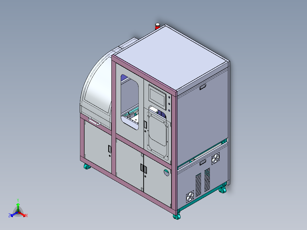 半导体晶圆自动贴标机正等轴测图