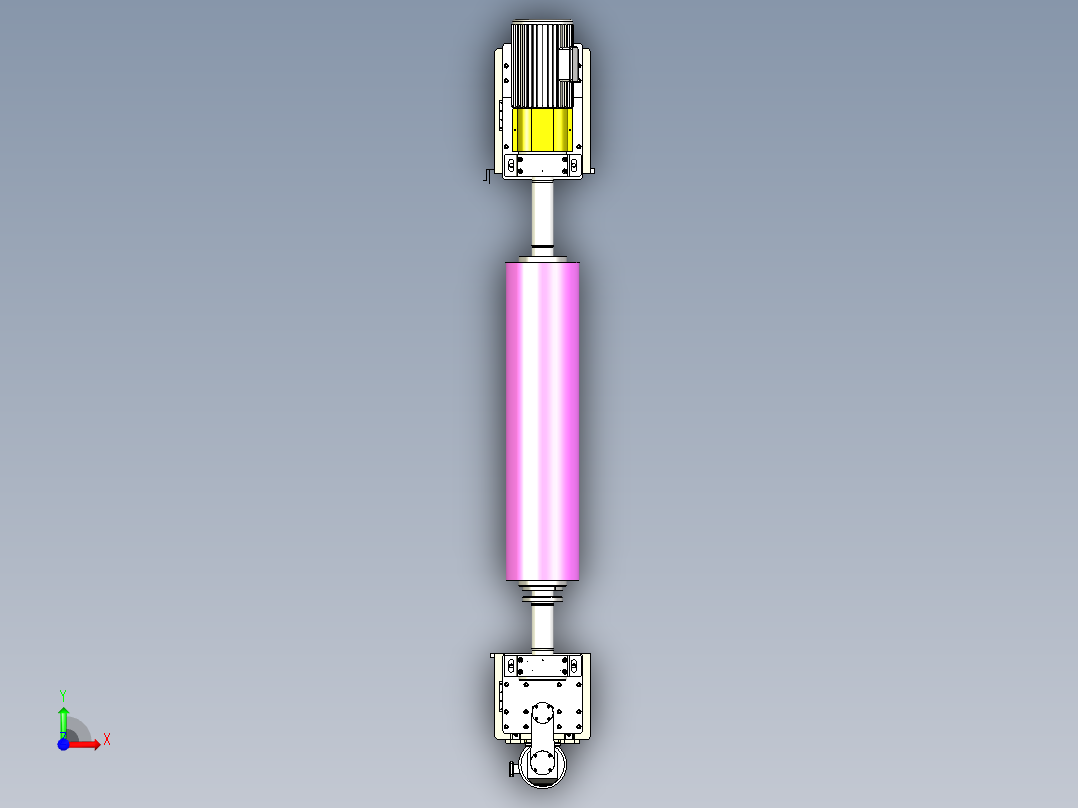 钢板清洗刷轮机构前视图