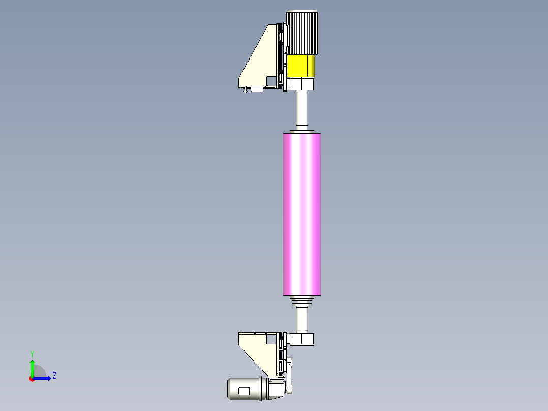 钢板清洗刷轮机构左视图