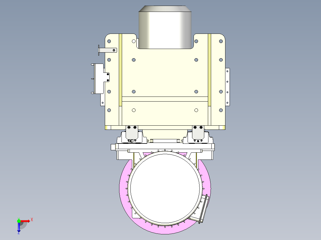 钢板清洗刷轮机构俯视图